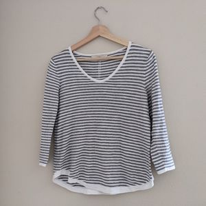 Loft Gray Striped Top